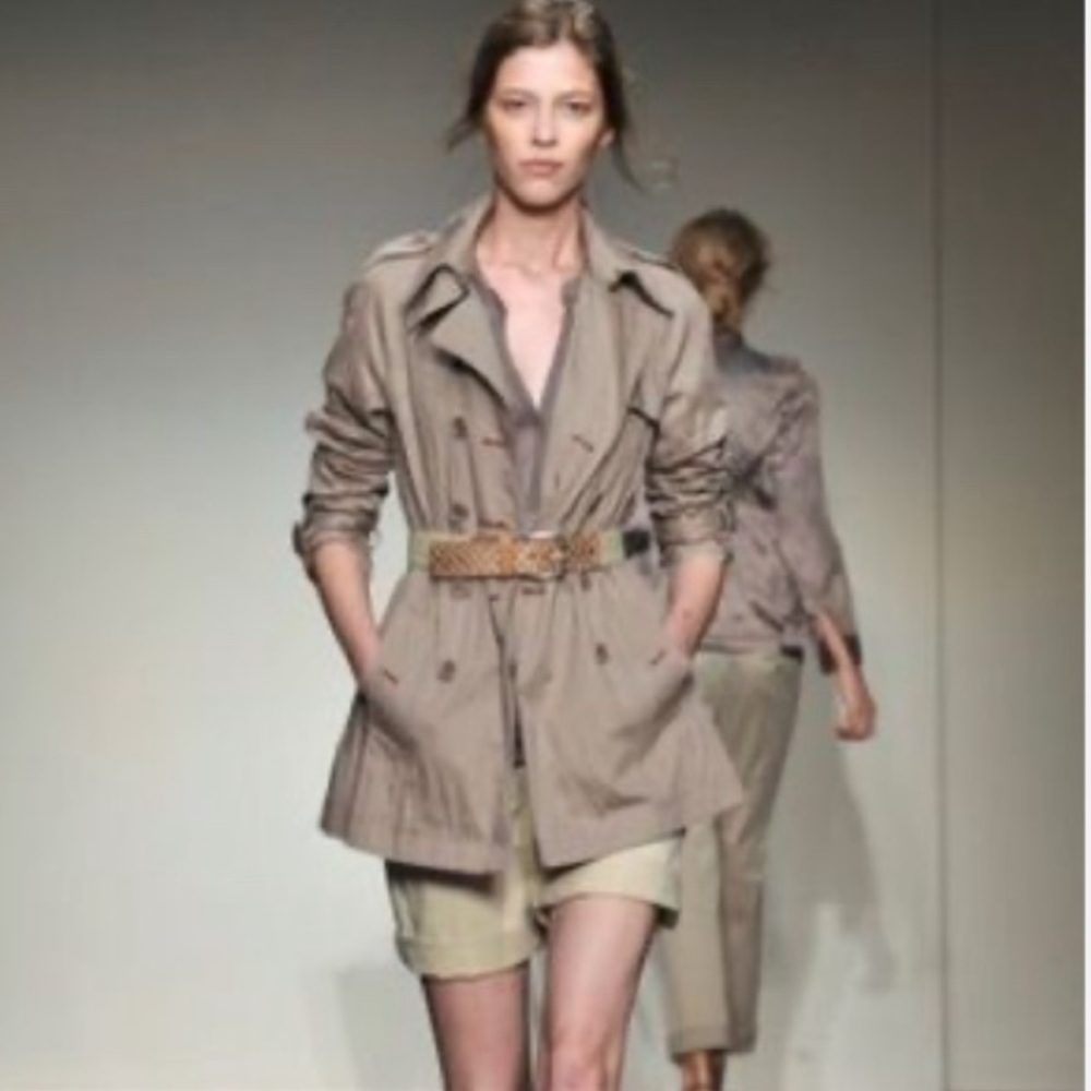 Banana Republic Heritage Beige Trench Coat Size L Cotton Jacket Vintage Y2K 2010